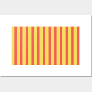 Addison | Red and Yellow Stripes Pattern Posters and Art